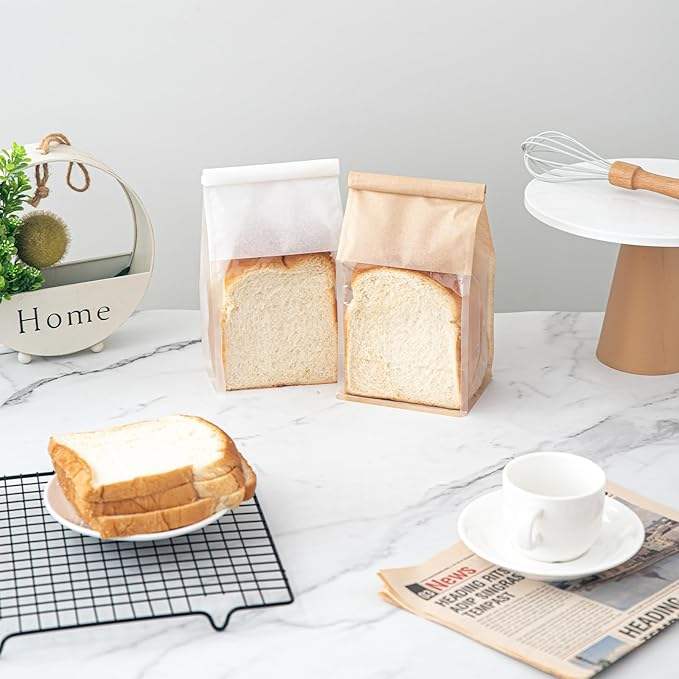 Bread Bags With Tin Knot With Window Bakery Bags Homemade Bread for Sandwich Cookie Custom Bread Bags