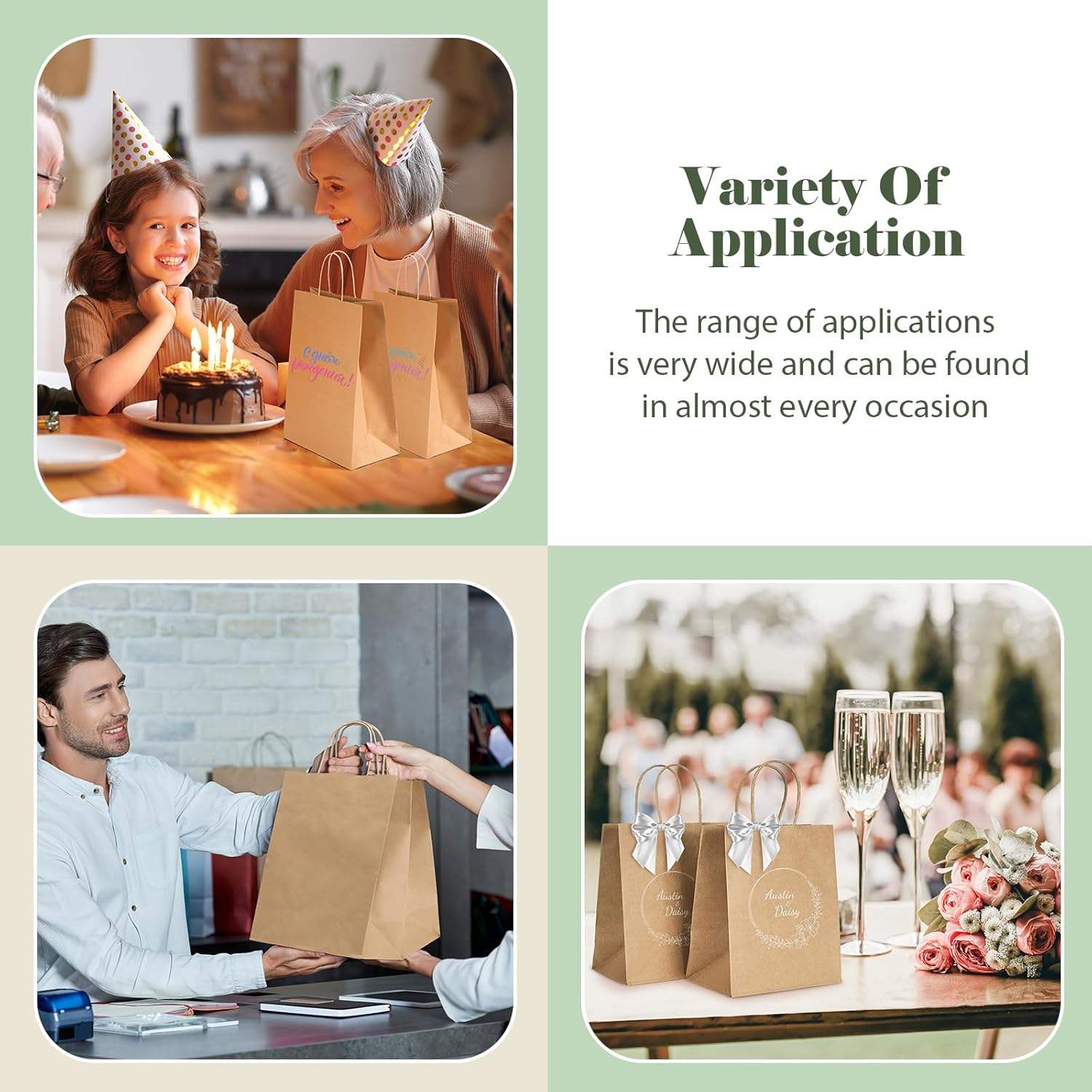 Bulk Brown Kraft Paper Bags with Handles Sturdy Retail Shopping Bags for Small Business Party Favor Birthday Wedding Craft Bags