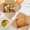 Disposable Leak-proof and Oil-proof Food Container Brown Paper Color Microwavable Suitable for Restaurants and Parties Food Box