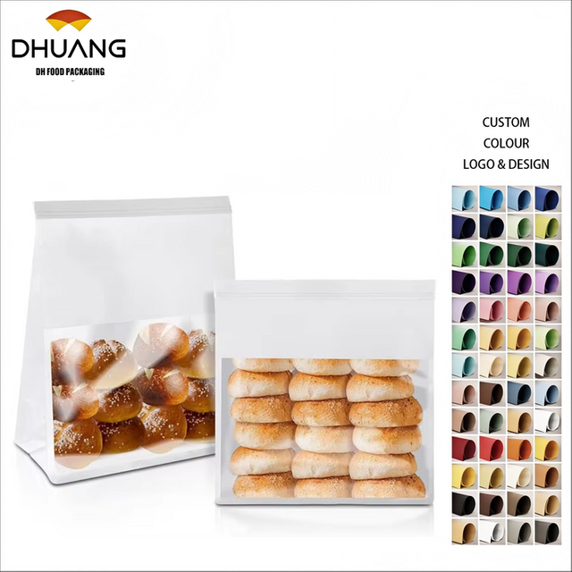 Customized White Bread Bags with Windows. Lockable Bags Are Used for Storing and Preserving Custom Bread Bags