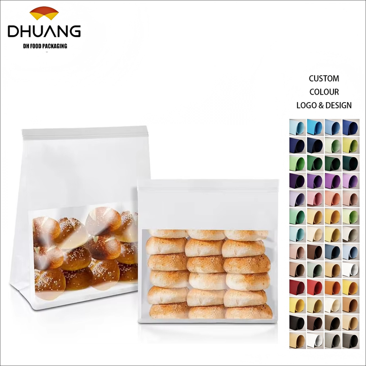 Customized White Bread Bags with Windows. Lockable Bags Are Used for Storing and Preserving Custom Bread Bags