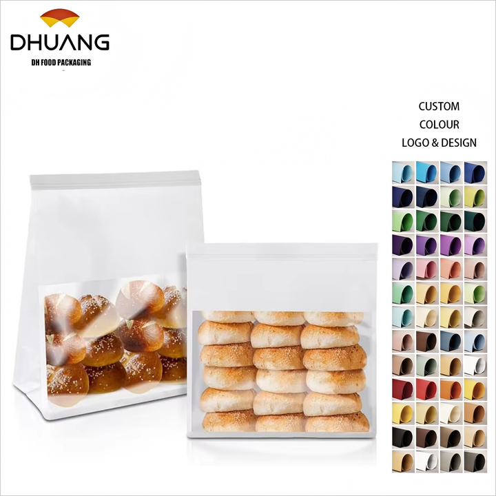 Customized White Bread Bags with Windows. Lockable Bags Are Used for Storing and Preserving Custom Bread Bags