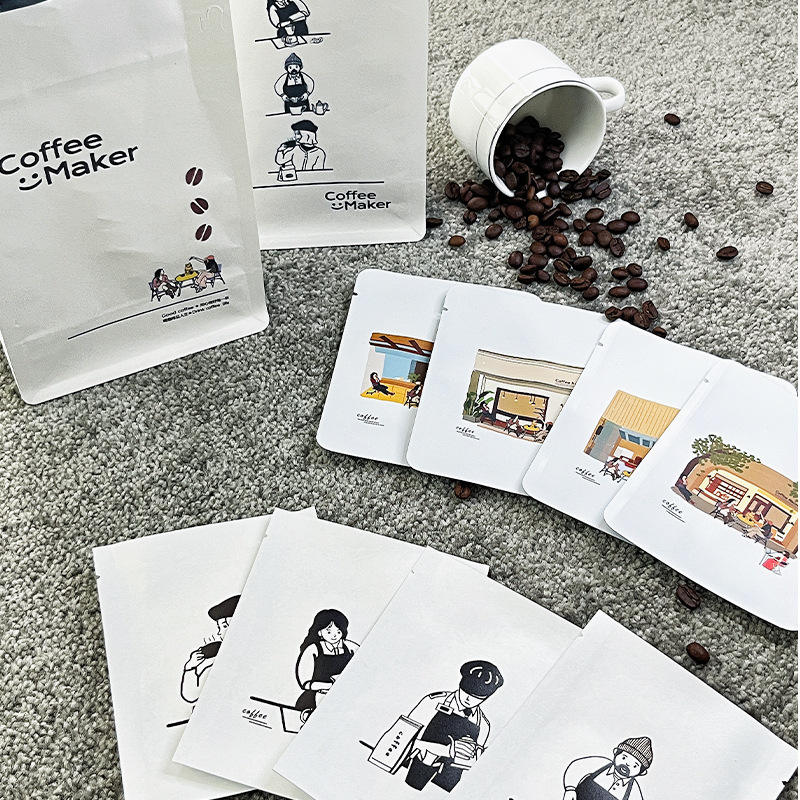 One-time Disposable Ear-shaped Coffee Packaging Bag with Simple and Compact Design sealed with Aluminum Foil Coffee Bags