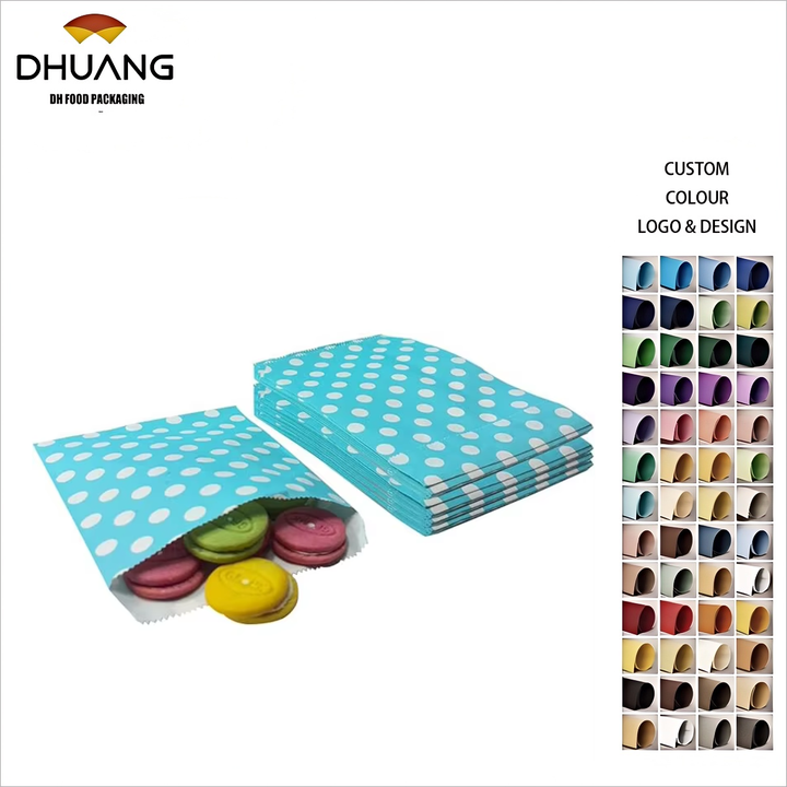 Flat Paper Treatment Bag Black Greaseproof Baking Cookie Paper Bag Candy Chocolate Pastry Oil-proof Paper Bag