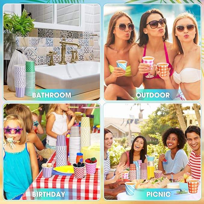 Paper Cups Disposable Paper Cups for Gargling Picnics Parties Bathrooms Travel Hot and Cold Drinks Custom Paper Cup