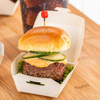 Mini Burger Box Disposable White Paper Takeout Box with Hinged Lid, Perfect for Appetizers or Desserts Burger Box