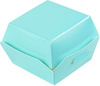 Mini Hamburger Box Disposable Turquoise Paper Takeout Box with Hinged Lid Food Box