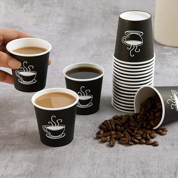 Small Disposable Espresso Cups Custom Logo Single Wall Paper Cups for Hot/Cold Drinks for Parties Picnics Trips Events