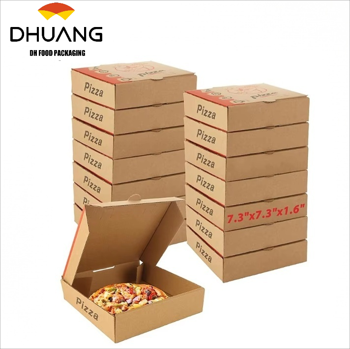 Mini Kraft Cardboard Reusable for Takeaway Pizza Cookies Cakes Food Custom Pizza Boxs