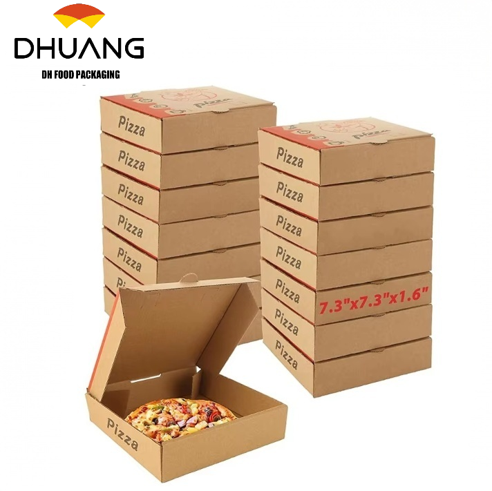 Mini Kraft Cardboard Reusable for Takeaway Pizza Cookies Cakes Food Custom Pizza Boxs