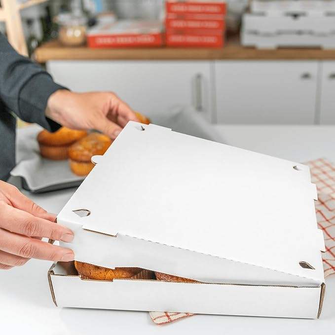 White Grease-proof Corrugated Pizza Box That Turns Into a Plate and Is Ideal for Small Individual Pizzas Custom Pizza Boxs