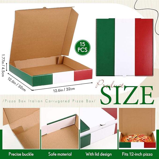 Italian-themed Cardboard Pizza Box Take Out Container Party Supplies Restaurant Bakery Gift Box Custom Pizza Boxs