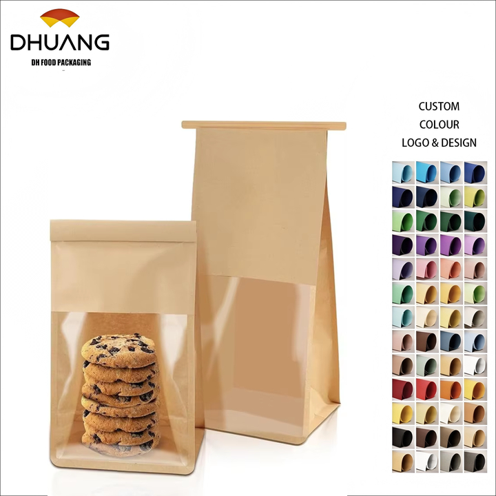 Windowed Bread Bag That Can Be Resealed and Has a Label Lock for Bread Storage Leather Paper Custom Bread Bags
