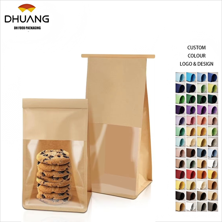 Windowed Bread Bag That Can Be Resealed and Has a Label Lock for Bread Storage Leather Paper Custom Bread Bags