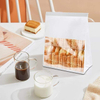 Toaster Food Storage Paper Bag with Window Iron Zipper Lock for Household Kitchen Use Custom Bread Bags
