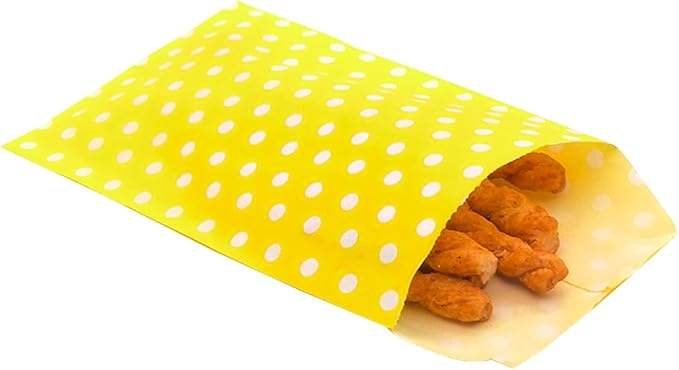 Dot Greased Bakery Glass Cookie Paper Bag Flat Paper Packaging for Candies Chocolates Pastry Wax Healing Bag Oil-proof Paper Bag