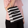 Gift Shopping Striped Black Paper Retail Party Boutique Grocery Store Custom Paper Bags