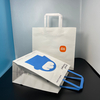 Recyclable Brown Paper Bag with Rope Handle Custom LOGO Gift Wrap Flat Handle Kraft Paper Shopping Bag