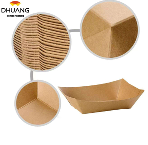 Disposable Paper Boat Craft Paper Service Boat Snack Food Holder Tray, French Fries Nachos Hot Dog Tacos Barbecue Party