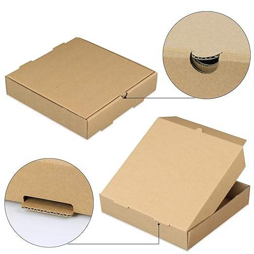 Kraft Corrugated Takeout Cardboard Box Takeout Food Container Pizza Cake Cookies Food Packaging Custom Pizza Box