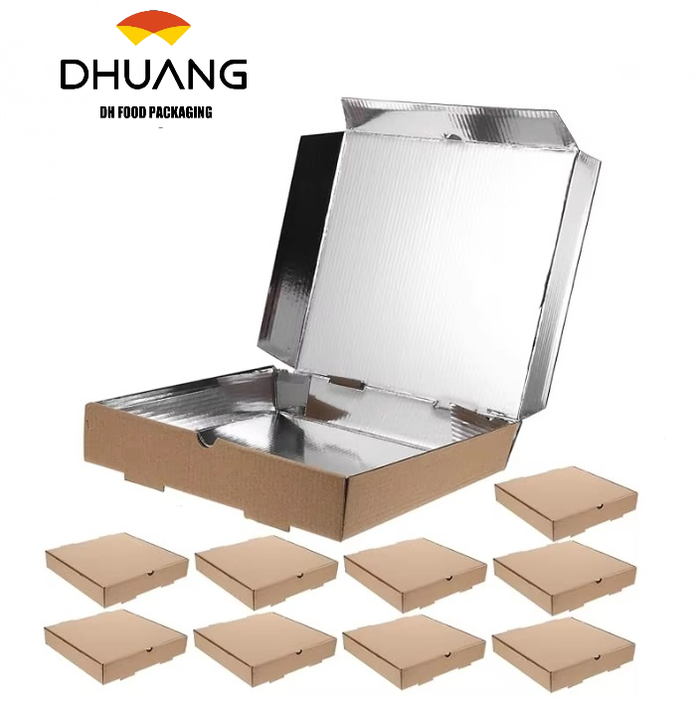 Insulated Pizza Box Party Decoration Storage Container Cookie Box Light Brown Paper Custom Pizza Boxs