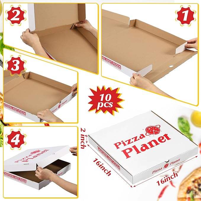 10 Packs of Large Corrugated Box Thick Extra-large Pizza Planet Pizza Box Planet Party Decorations Custom Pizza Boxs