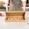 Disposable Kraft Paper Pizza Box Delivery Box Sturdy Corrugated Custom Pizza Box