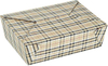 Food Container Durable Takeout Box Disposable Plaid Paper Rectangular for Takeout or Picnic Food Box