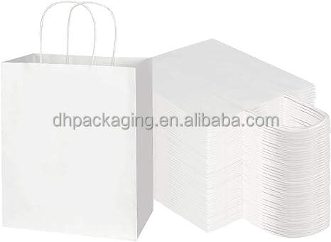 Custom Eco-Friendly Brown Kraft Paper Bags Ribbon Free Sample Food Promotion Christmas Craft Packing Personalized Your Own Logo