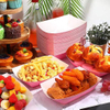 3-pound Paper Food Trays Disposable Nachos Trays Burritos Licensed Christmas Party Supplies Kraft Paper Boat (Pink)