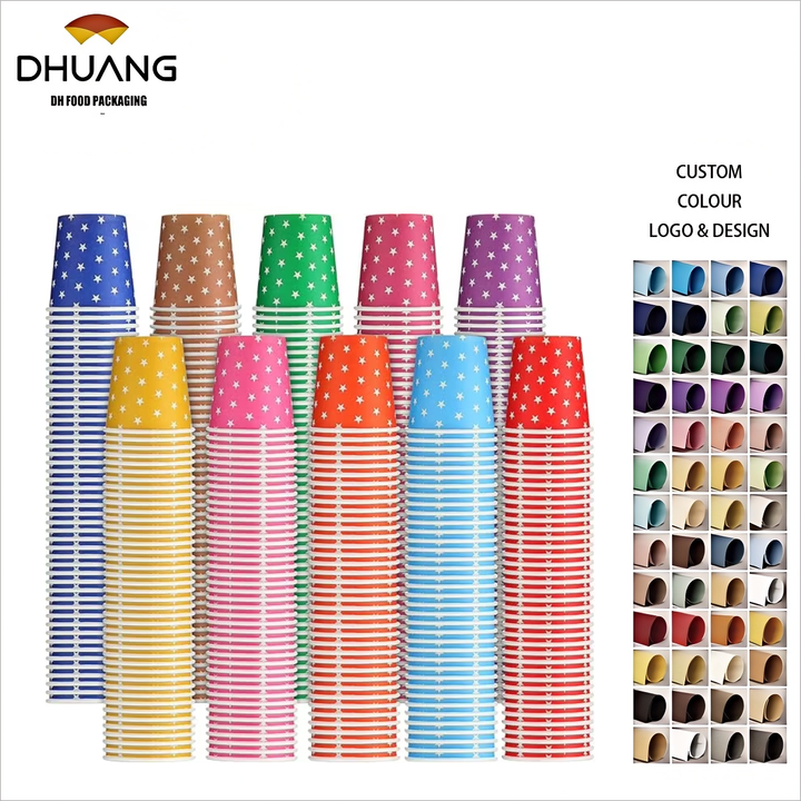Paper Cups, Multi-colored Disposable Small Cups, Hot/cold Drink Cups Mini Mouthwash Cups, Parties, Picnics