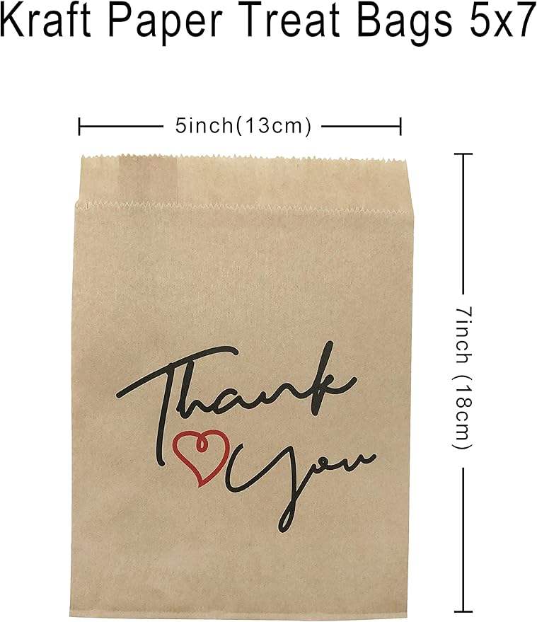 Paper Gift Bags Kraft Paper Is Used for Candies Snacks Biscuits Baking celebrations and Parties and Oil-proof Paper Bags