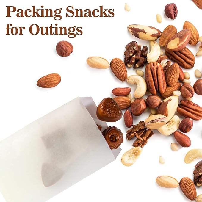 Biscuit and Candy Food Packaging Toasted Bread Lightweight Snack Bags Oil-proof Paper Bags