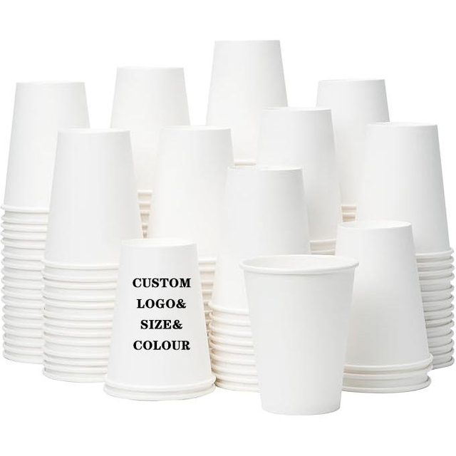 Customizable Pattern logo Printing Disposable Paper Coffee Cups in Various Sizes Cold or Hot Drink Paper Cups