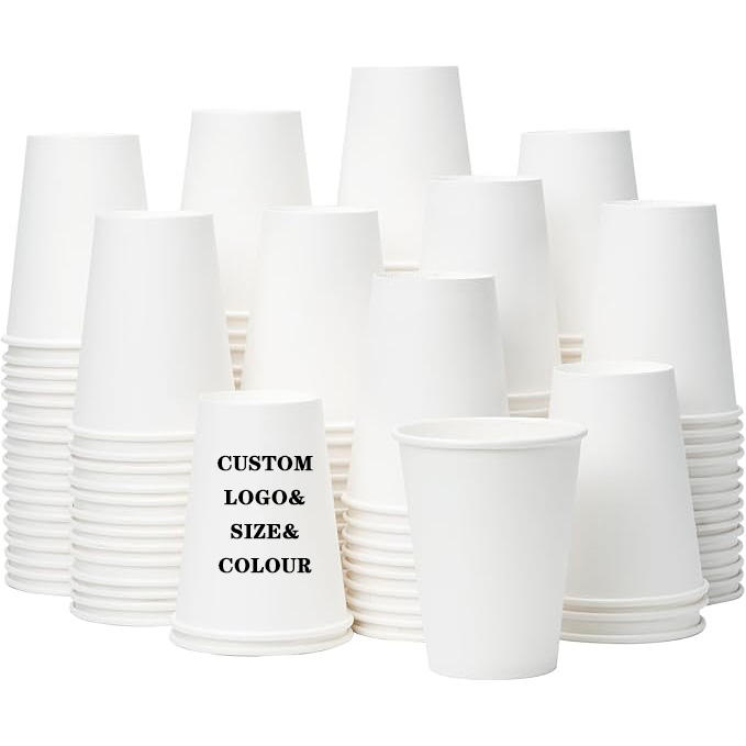 Customizable Pattern logo Printing Disposable Paper Coffee Cups in Various Sizes Cold or Hot Drink Paper Cups