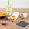 Disposable Plaid Paper Hamburger Box with Hinged Lid Kraft Cardboard Takeout Container for Mini Burgers or Desserts Food Box