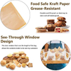 Brown Baking Paper Bags with Window for Sandwich Doughnut Cookie Wrapping for Baking Storage and Display Custom Bread Bags