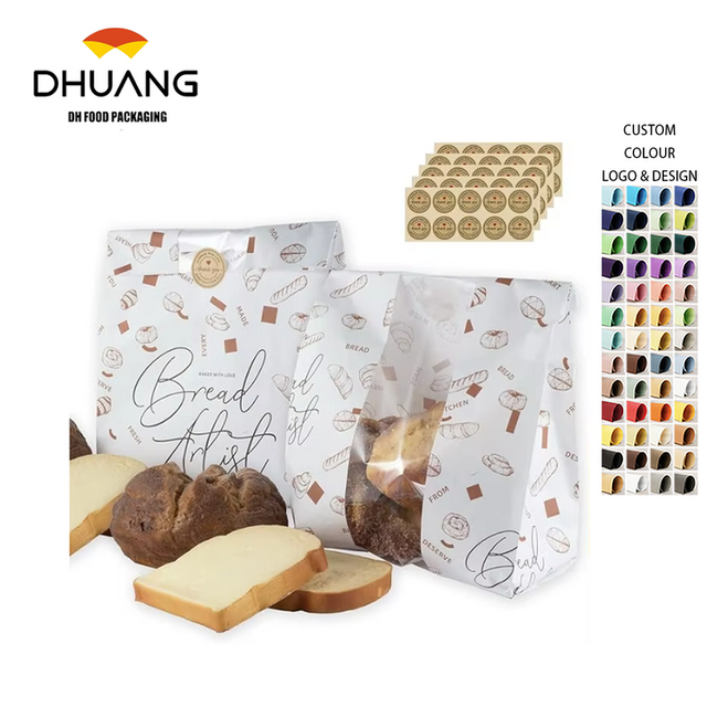 Large Windowed Paper Bread Bags with Homemade Bread Gift Stickers Packaged Toast Bags for Perfect Presentation CUSTOM Bread Bags