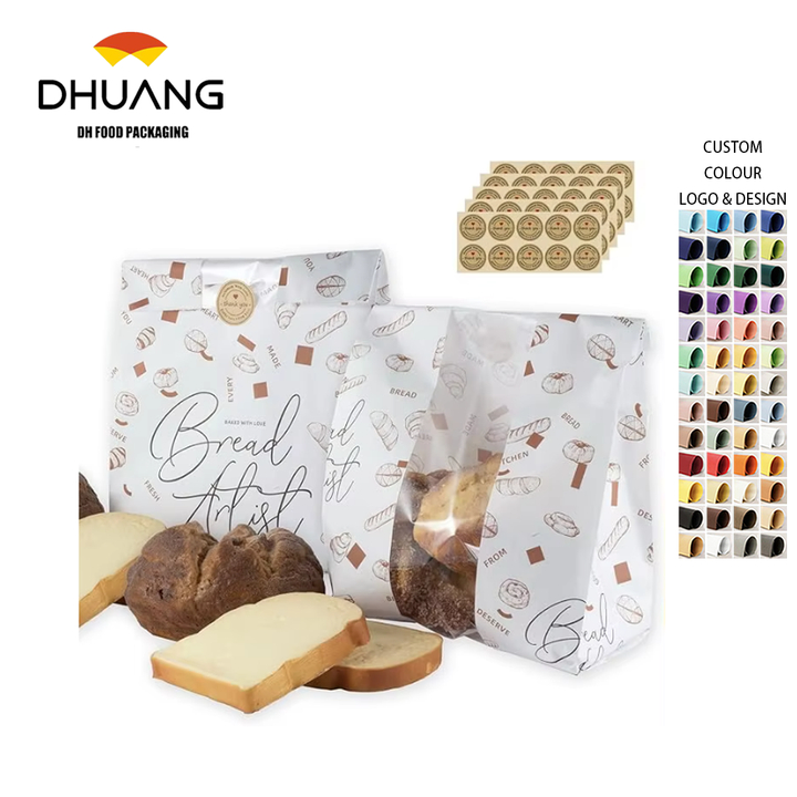 Large Windowed Paper Bread Bags with Homemade Bread Gift Stickers Packaged Toast Bags for Perfect Presentation CUSTOM Bread Bags