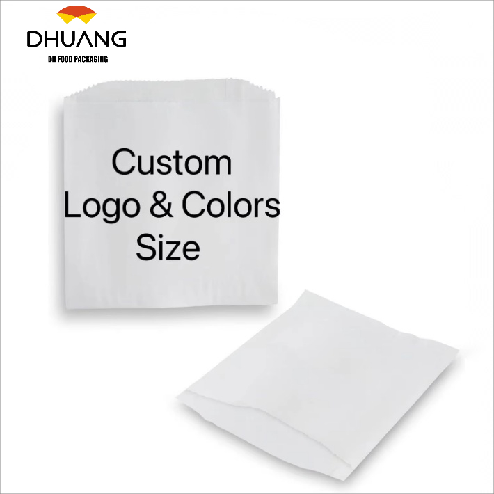 Greaseproof Paper Snack Bag Food Grade Pastry Bag Small Recyclable for Sandwich Cookies Custom Bread Bags