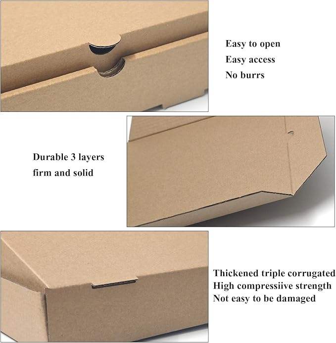 Brown Kraft Corrugated Mini Pizza Box for Personal Small Pizzas Custom Pizza Boxs