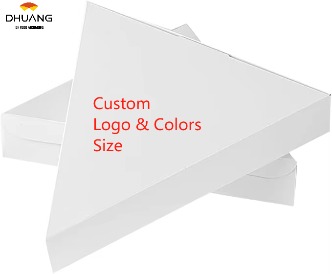 Clamshell Pizza Slice Container - Oil Proof Label Locks White Paper Separate Pizza Boxes for Restaurants Custom Pizza Boxs