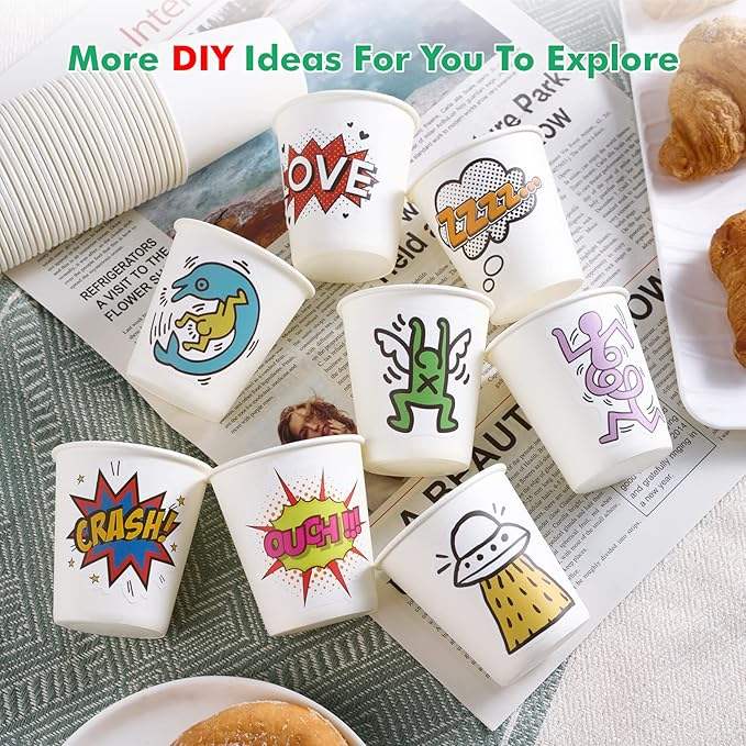 5oz White Disposable Coffee Cup - for Bathroom Gargling Party Travel and Picnic Coffee Cup