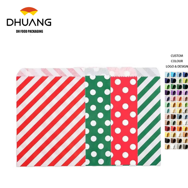 Paper Packaging Gift Bags Food Packaging Bags Are Suitable for Candies Biscuits and Small Snacks Oil-proof Paper Bags