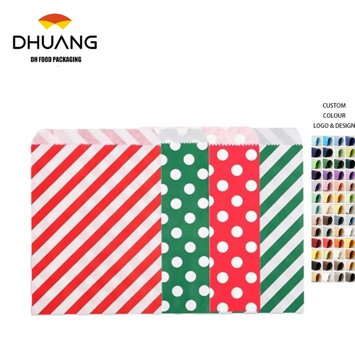 Paper Packaging Gift Bags Food Packaging Bags Are Suitable for Candies Biscuits and Small Snacks Oil-proof Paper Bags