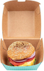 Restaurantware Disposable Turquoise Paper Hamburger Boxes Matte Finish Ripple Wall Technology Hinged Lid for Takeout Containers