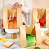 Kraft Bread Bag with Window for Wrapping Toast Croissants Bagels Doughnuts Food Safe Bakery Bags Laminated Custom Bread Bags
