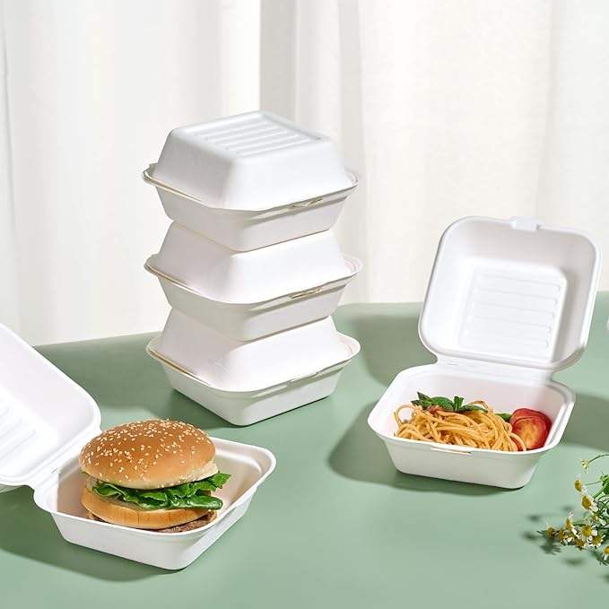 Luxury Double-Layer Burger Boxes - Heat-Resistant Compartments, Kraft Paper with Foil Lining for Gourmet Restaurants Burger Box