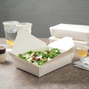 Disposable Sustainable White Paper 49-ounce Rectangular Takeout Box for Takeout or Picnics