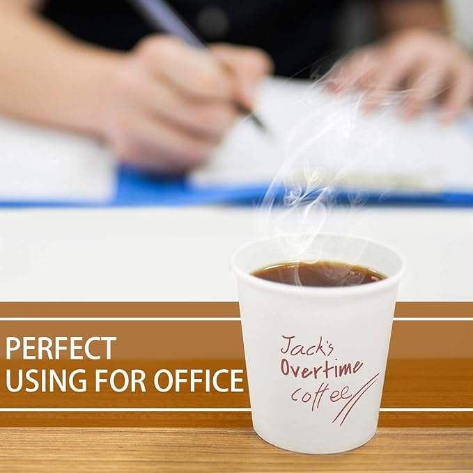 300 Pcs 6 oz Disposable Paper Cups, Hot Cold Beverage Drinking Cup for Coffee, Water, Tea, Juice (White)